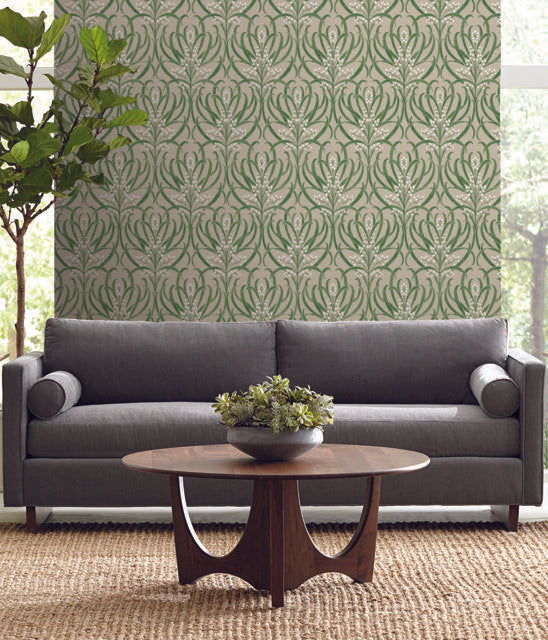 Ronald Redding Designs Calluna Linen/White Wallpaper
