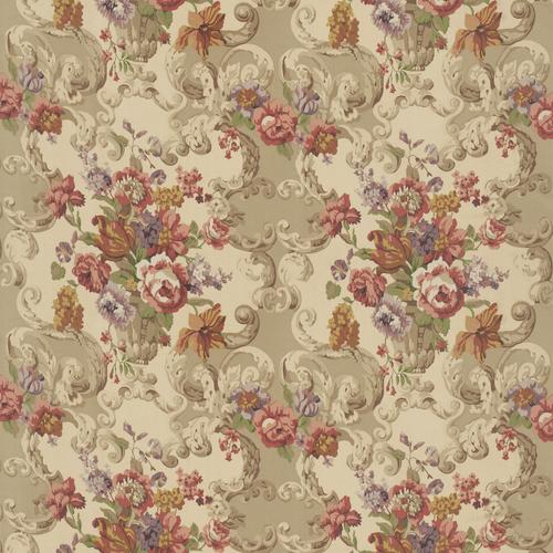 Mulberry FLORAL ROCOCO RED/PLUM Fabric