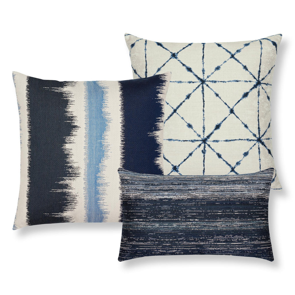 Elaine Smith Textured Indigo Lumbar Blue Pillow