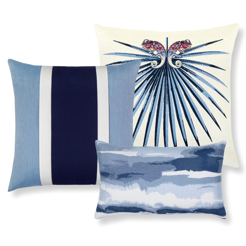 Elaine Smith Chameleon Capri Blue Pillow