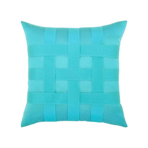 Elaine Smith Basketweave Aruba Blue Pillow