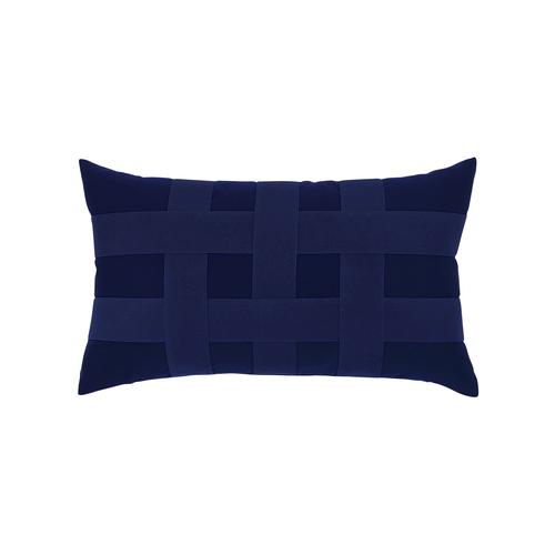 Elaine Smith Basketweave Navy Lumbar Blue Pillow
