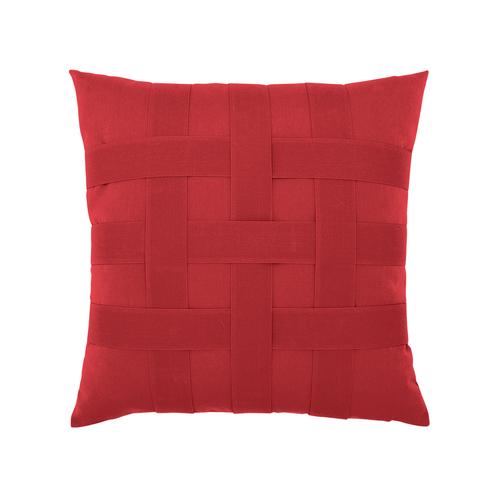 Elaine Smith Basketweave Rouge Red Pillow