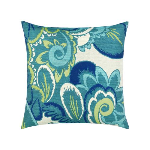 Elaine Smith Floral Wave Blue Pillow