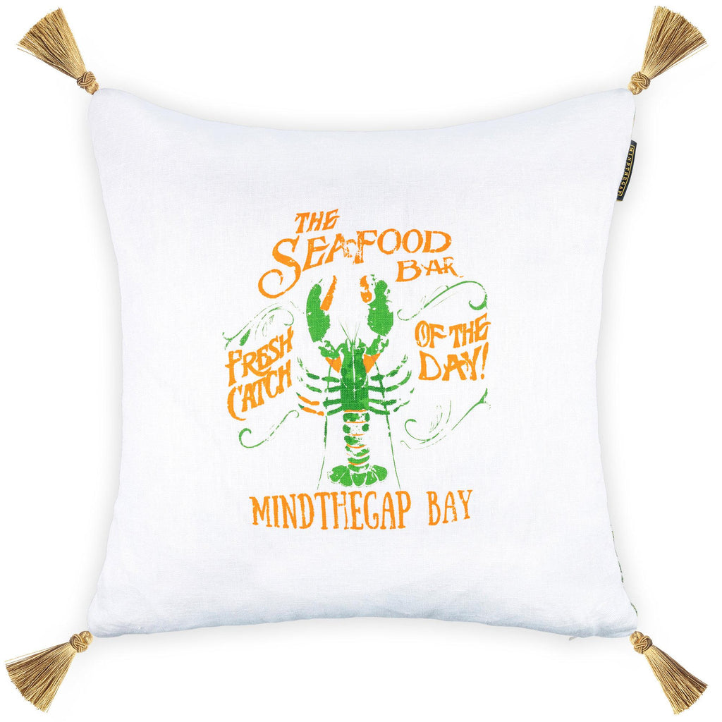 MindTheGap SEAFOOD BAR White/Green/Brown/Yellow Pillow