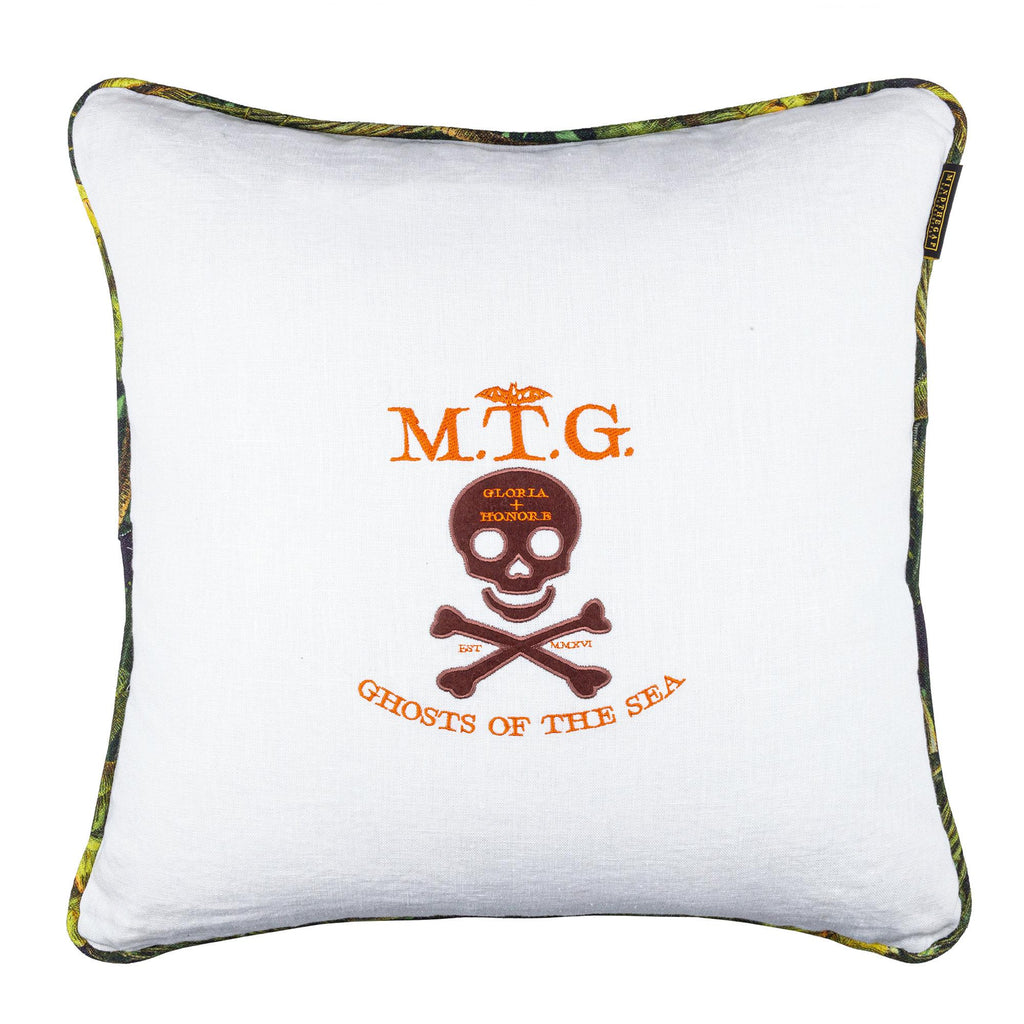 MindTheGap GHOST OF THE SEA White/Orange/Green/Brown Pillow