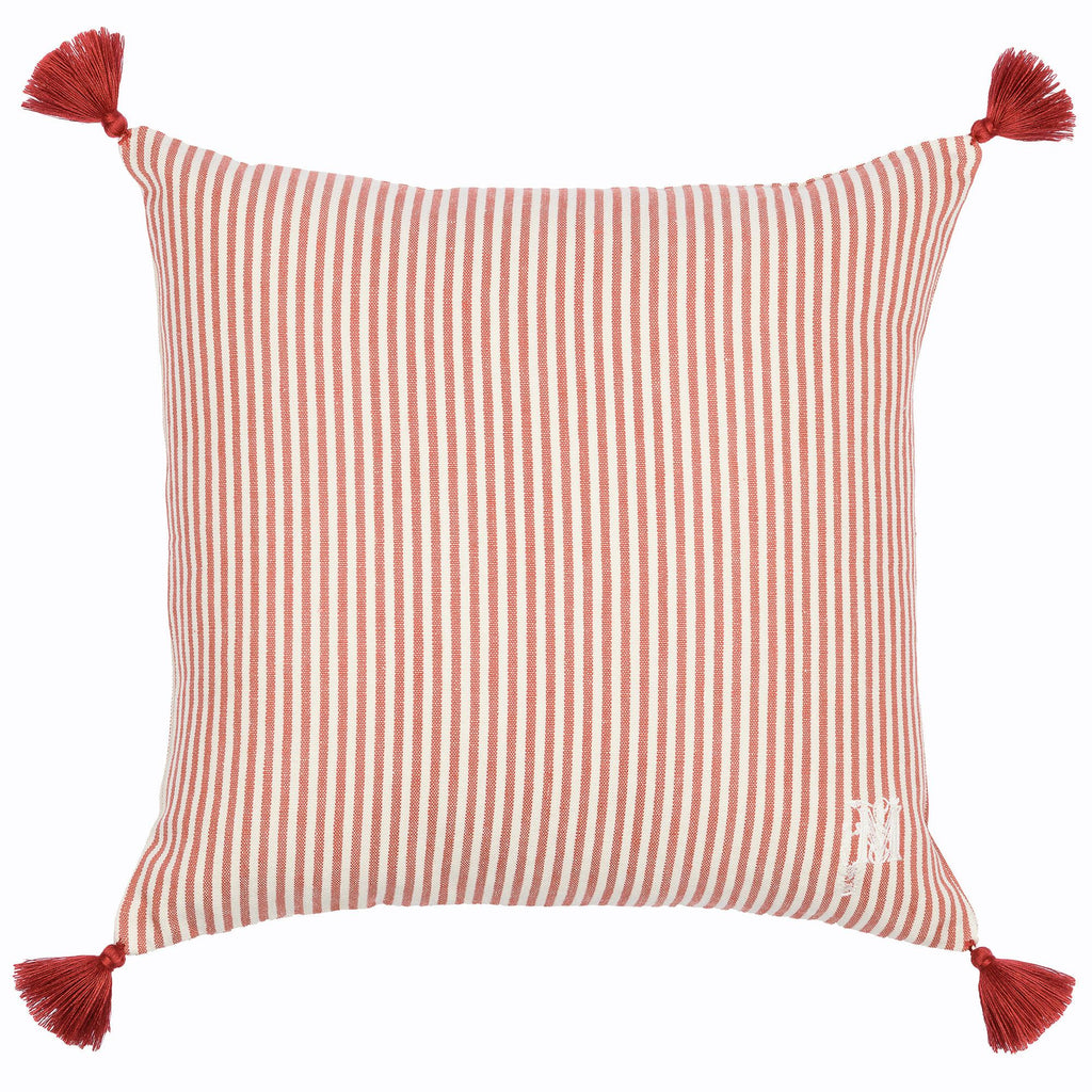 MindTheGap RHUBARB Stripe Red/White Pillow