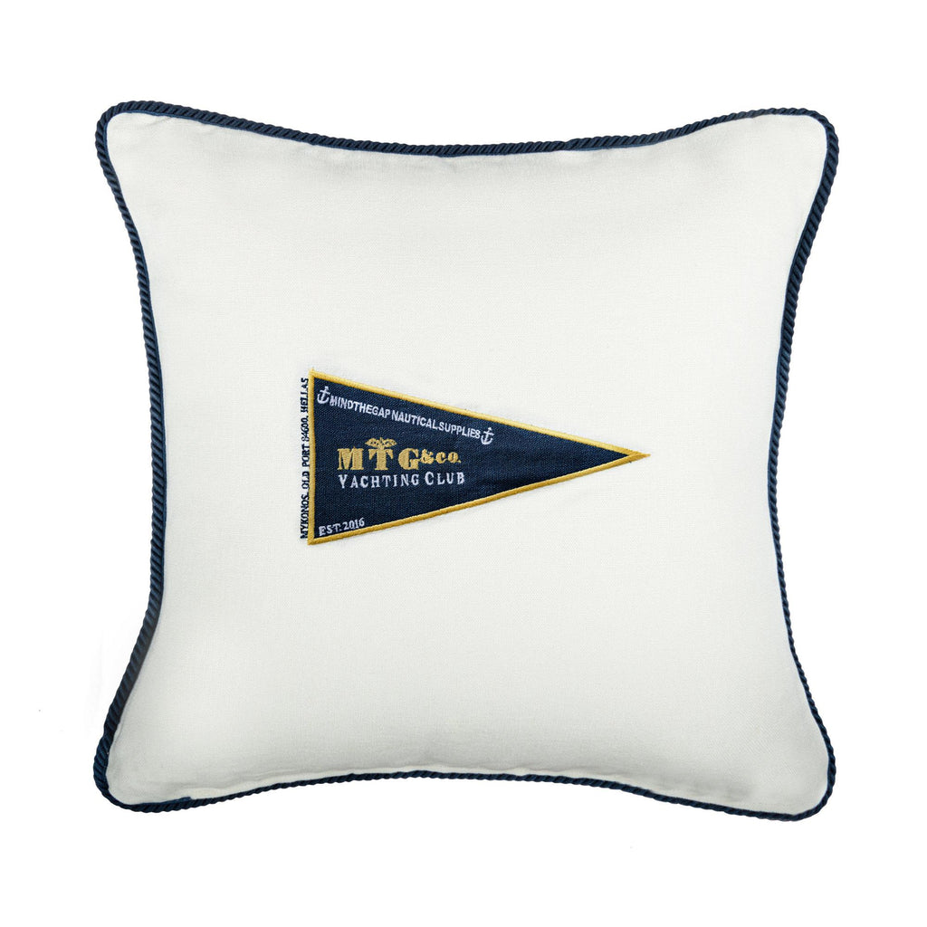 MindTheGap MTG YACHTING CLUB Blue/White/Yellow Pillow