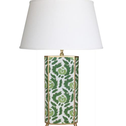 Dana Gibson Green Beaufont Lamp with White Shade