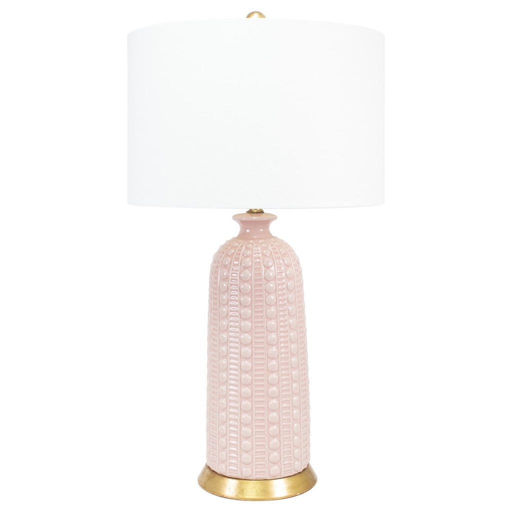 Couture 30"H Melrose Petal Pink Glaze and Gold Leaf Table Lamps