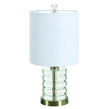 Couture 18"H Nadia Clear Crystal and Brushed Brass Table Lamps