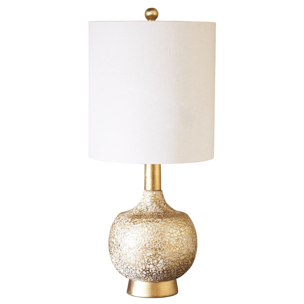 Couture 28"H Atwater Gold and White Cracked Eggshell and Gold Leaf Table Lamps