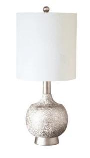 Couture 28"H Atwater Silverand White Cracked Eggshell and Silver Leaf Table Lamps