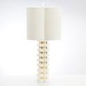 Couture 32"H Quatrefoil[White] High Gloss White and Lacquered Gold Leaf Table Lamps