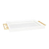 Couture Avondale Tray High Gloss White Lacquer And Gold Leaf Decorative Accent