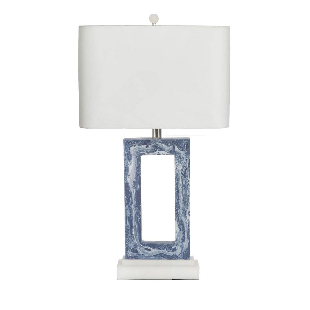 Couture Gulf Heights blue marble with frosted white finish Table Lamps