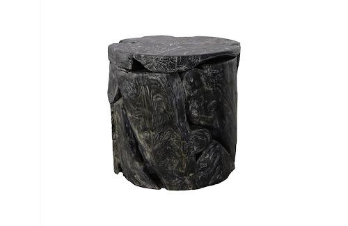 Phillips Side Table Black Wash Round