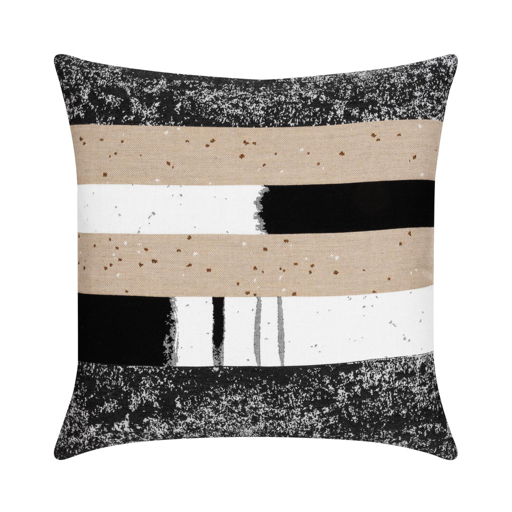 Elaine Smith Abstract Charcoal Black Pillow