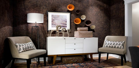 Cork wallpaper, candice olson cork wallpaper, brown cork wallpaper, masculine room