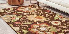 brown rug, floral rug