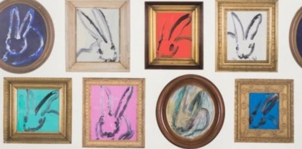 Bunny wallpaper, Groundworks Hunt Slonem fabric and wallpaper