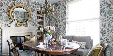 Floral dining room Elle Decor Summer Thornton Design