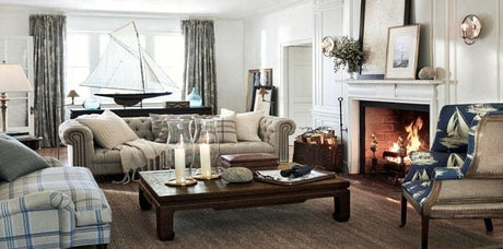 Ralph Lauren Nautical Living Room in Isleboro