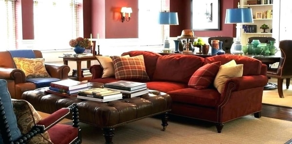 Ralph Lauren red living room, red study, red family room