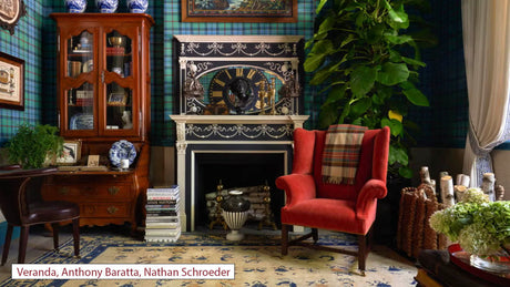 study or library with a traditonal look, filled with antiques; designed by anthony baratta