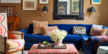 Nick Olsen's Park Avenue Library featuring Cobalt Blue