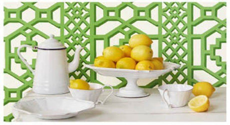 trellis wallpaper green white pattern wall limes
