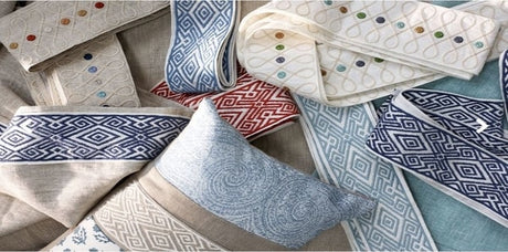 Blue trim, blue designer trim