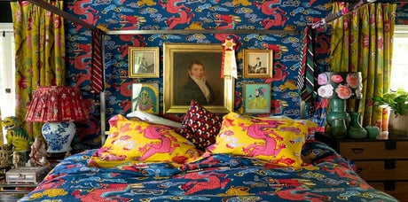 Dragon Fabric; Dragon Wallpaper; blue dragon fabric, blue dragon wallpaper,Schumacher Magical Ming Dragon