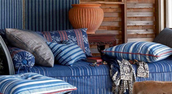 striped fabrics traditional contemporary blue red white couch sofa cushions