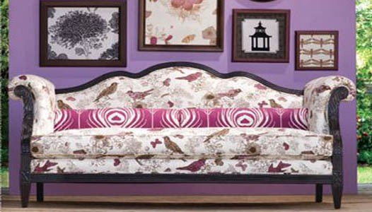 birds fabrics purple violet pattern sofa couch