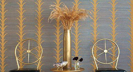 celerie kemble fabrics wallpapers vines blue gray gold yellow