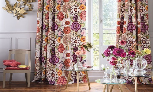 Etamine Fabric floral drapes bringing life to a room 