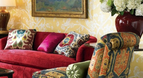 LEE JOFA MORNING GLORY GOLDEN HAZE WALLPAPER