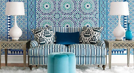SCHUMACHER NASRID PALACE MOSAIC AEGEAN WALLPAPER