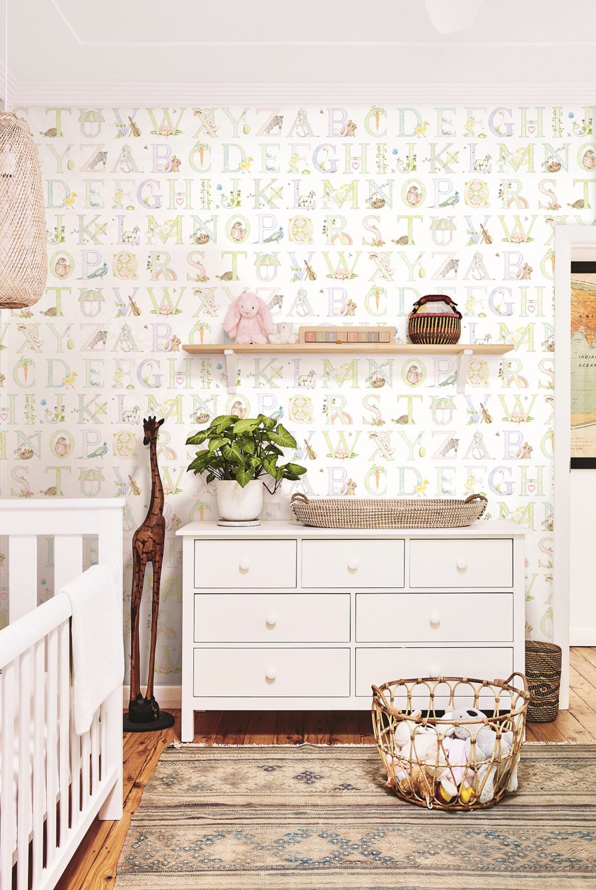 Seabrook Alphabet Pastel Wallpaper
