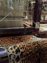 Old World Weavers Leopard - Silk - Handwoven Black On Gold Upholstery Fabric