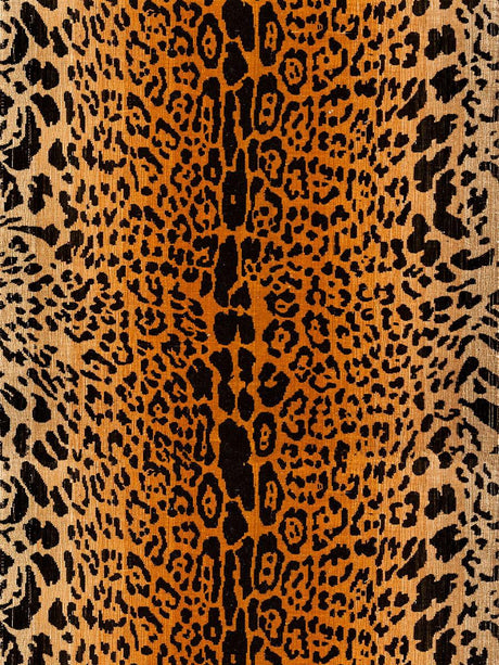 Old World Weavers Leopard - Silk - Handwoven Black On Gold Upholstery Fabric