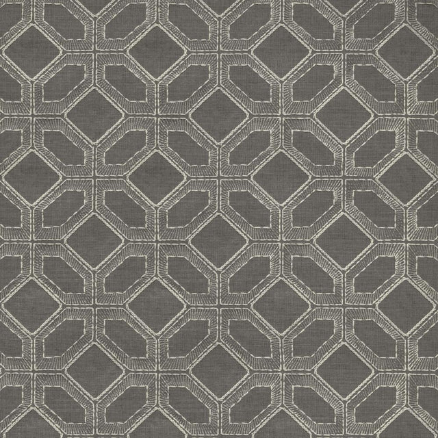 Kasmir Latticework Pewter Fabric