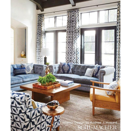 Schumacher Andromeda Linen Indigo Fabric