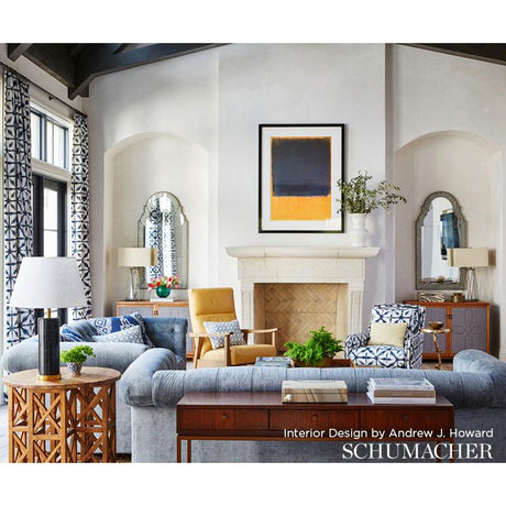 Schumacher Andromeda Linen Indigo Fabric