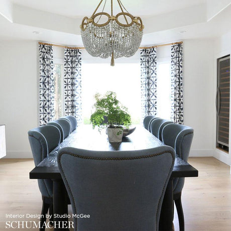 Schumacher Andromeda Linen Indigo Fabric