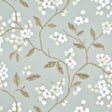 G P & J Baker APPLE BLOSSOM AQUA/GILVER Wallpaper
