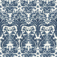 Schumacher Aurora Damask Indigo Fabric