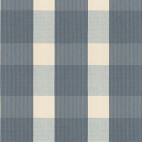 Schumacher Avon Gingham Plaid Indigo/Sky Fabric