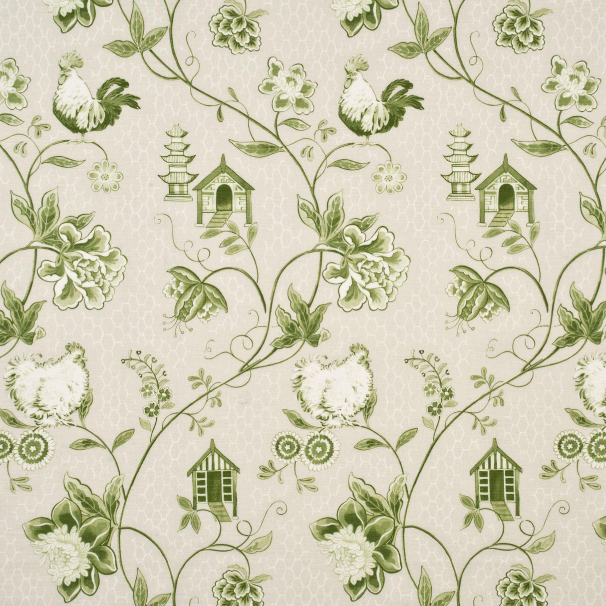 Baker Lifestyle BANTAM TOILE GREEN Drapery Fabric